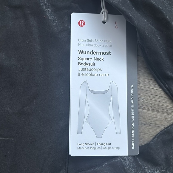 Lululemon | Wundermost Ultra-Soft Nulu Square-Neck Long-Sleeve Bodysuit Black - Picture 7 of 13
